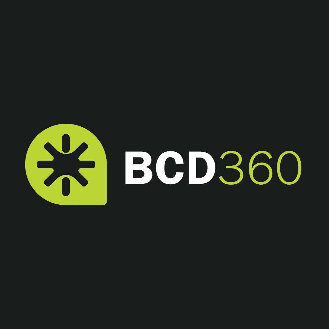 A green speech bubble shaped block with a star like shape with BCD 360 next to it. A worcester Based liDAR 3d virtual our company