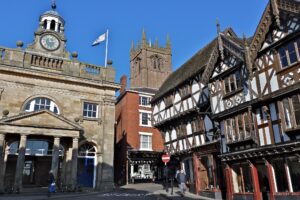 Ludlow square on a sunny day
